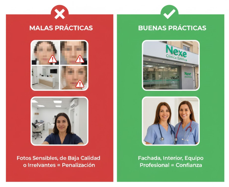 Fotos que debes de tener en tu perfil de clínica estética